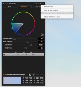 Capture One 9 Farbeditor